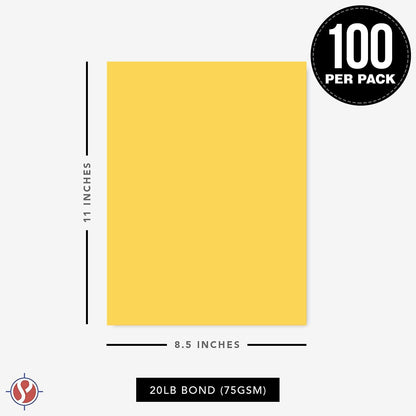 8.5 x 11" Goldenrod Color Paper Smooth, for School, Office & Home Supplies, Holiday Crafting, Arts & Crafts | Acid & Lignin Free | Regular 20lb Paper - 100 Sheets
