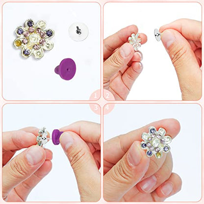 400pcs PVC Rubber Pin Backs Heliltd Butterfly Clutch Pins Tie Tacks Blank Pins for Uniform Badges Backing Holder Clasp Lapel Pin Enamel Pins (400 Count)