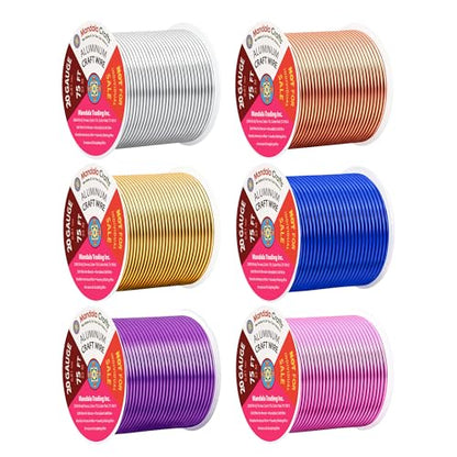 20 GA Gold Blue Purple Assorted Anodized Aluminum Craft Wire (450 Foot)