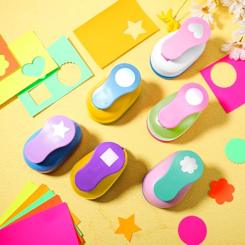 Hole Punches 6 Shapes with Cardstock for Kids
