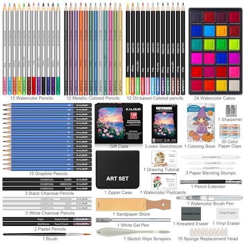 140 Drawing Set Sketching Kit (140 Count)