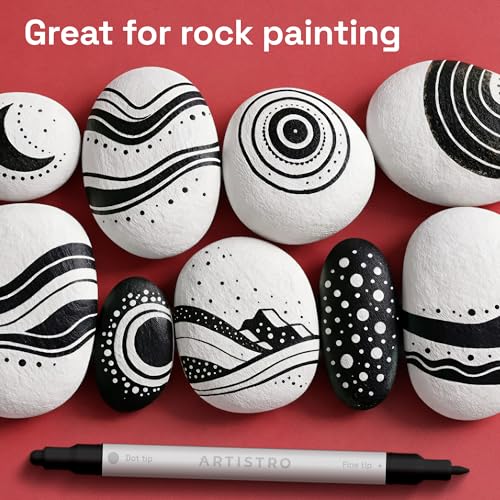 Black Dual Tip Acrylic Paint Marker Pens (24 Count)
