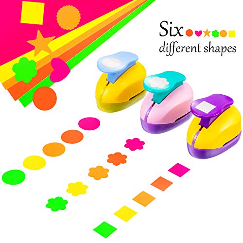 Hole Punches 6 Shapes with Cardstock for Kids