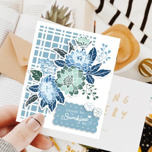 Realistic Dahlia Layering Stencils Set for Card Making
