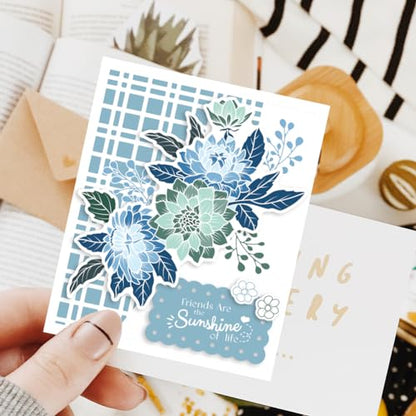 Realistic Dahlia Layering Stencils Set for Card Making