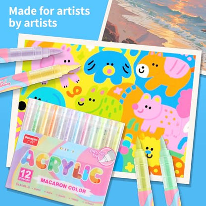 kander Guangna Acrylic Paint Markers 12 Colors (12 Count)