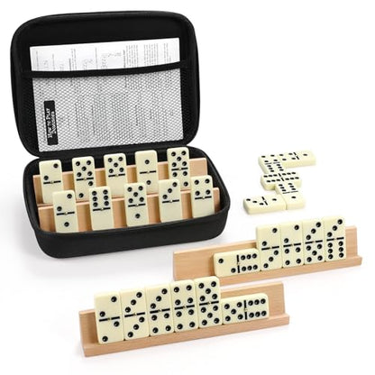 Dominoes Set Adults with 4 Wooden Racks