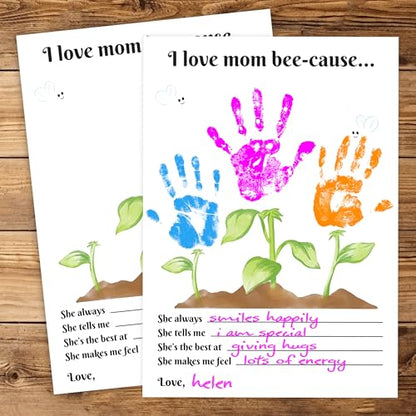 Handprint Floral Flower Bouquet Handprint Craft DIY for Mothers Day Card
