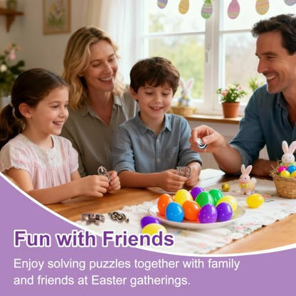 32 Pack Brain Teaser Puzzles & Colorful Easter Eggs (32 Count)
