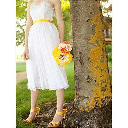 3 8 inches Double Faced Maize Yellow Polyester Satin Ribbon (150 Foot)
