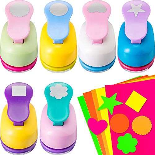 Hole Punches 6 Shapes with Cardstock for Kids