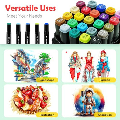 Alcohol Markers Set 24 Colors (24 Count)