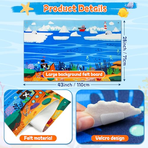 70Pcs Ocean Creatures Felt Story Board Set (70 Count)