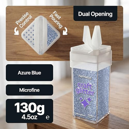Craft Glitter Shaker Azure Blue 130g Microfine (4.6 Ounce)