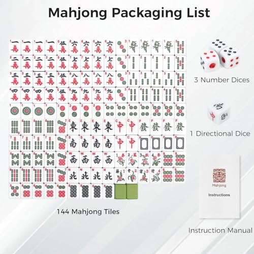 Mahjong Set 146pcs Chinese Mahjong Tile Set Quality Mahjong Tiles