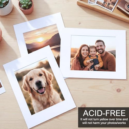 15 Pack White Picture Mats 12x16 for 8.5x11 Photos