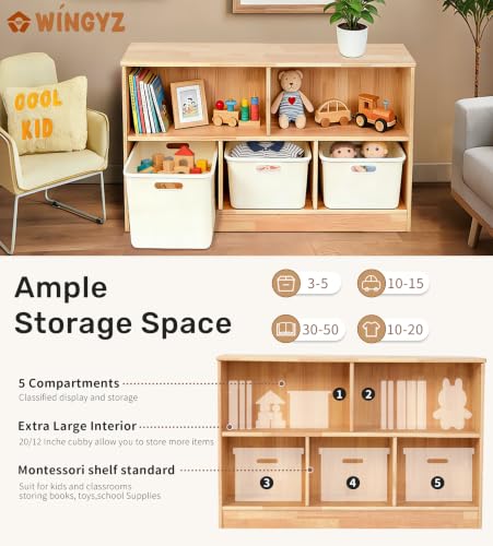 Rubber Wood Montessori Shelf