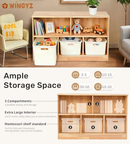 Rubber Wood Montessori Shelf