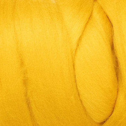 Colored Natural Wool roving, 8 OZ. Best Wool for Needle Felting, Wet Felting, handcrafts and Spinning. (Mustard)
