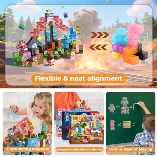 200PCS Magnetic Blocks with Light up Blocks