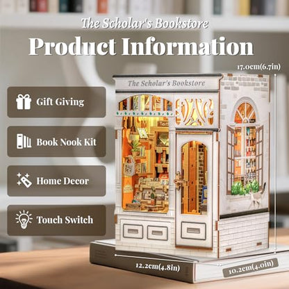 Book Nook Kit DIY Miniature House with Cat