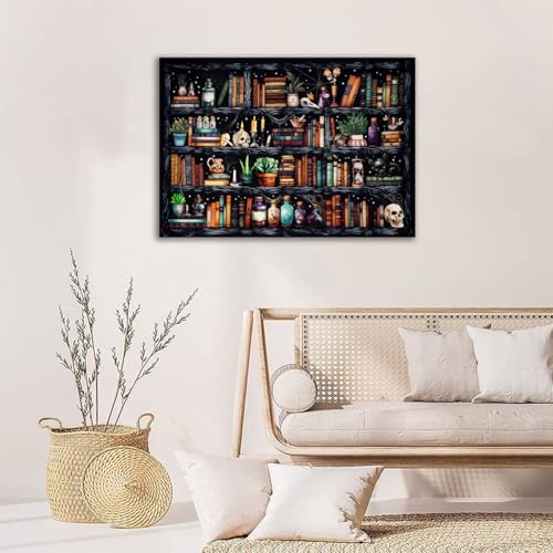 Bookshelf Stamped Cross Stitch Kits for Beginners Adults