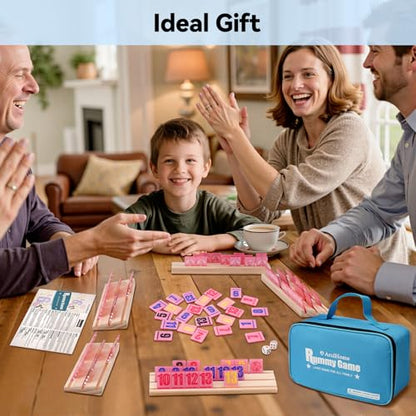 Rummy Cube 6 Player Edition with 6 Wooden Racks