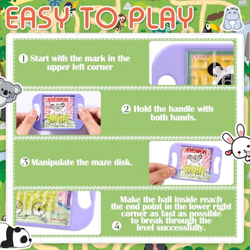 24 Pcs Mini Maze Puzzle Bulk for Kids Hawaii Party Favors Small Maze Cubes Game Educational Handheld Puzzle Travel Games Back to School Classroom Exchange Gift for Student (24 Count)