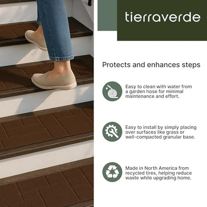 4 Pack 24”x10” Fake Cobblestone Rubber Stair Treads
