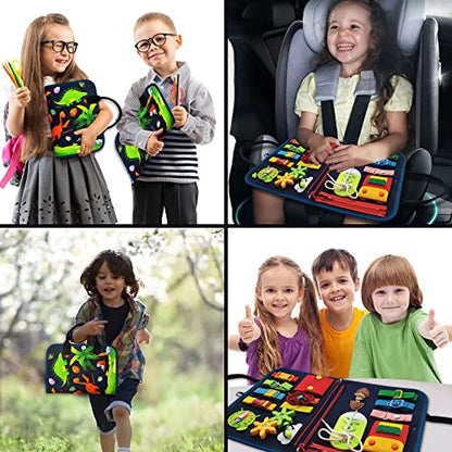 Busy Board Dinosaur Montessori Toys for 3 4 5 Year Old