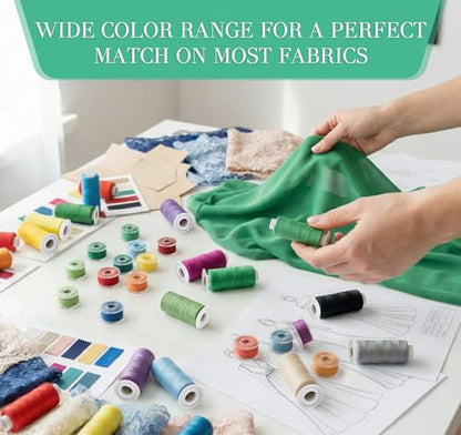 50Pcs Sewing Thread Assortment 25 Colors (50 Count)