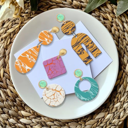 Natural Texture Polymer Clay Texture Sheets Cracks Water Pattern Silicone Texture Stamp Clay Modeling Pattern Pad Texture Sheets for Polymer Clay Making Earrings Jewelry