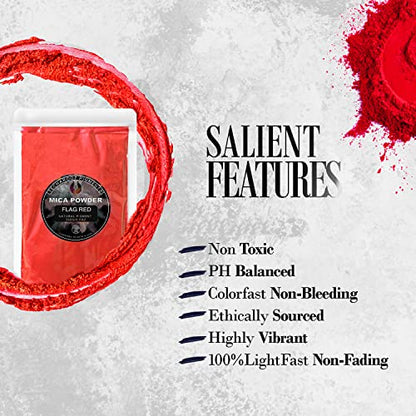 Flag RED Mica Powder for Epoxy Resin 100g
