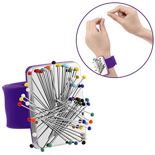Magnetic Wrist Sewing Pincushion with 100 Pcs 1.5" Pins