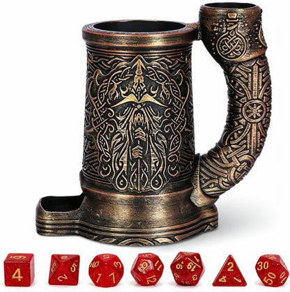 Dice Tower Mug DND Dice Roller Tower with 7 PCS Dice Set