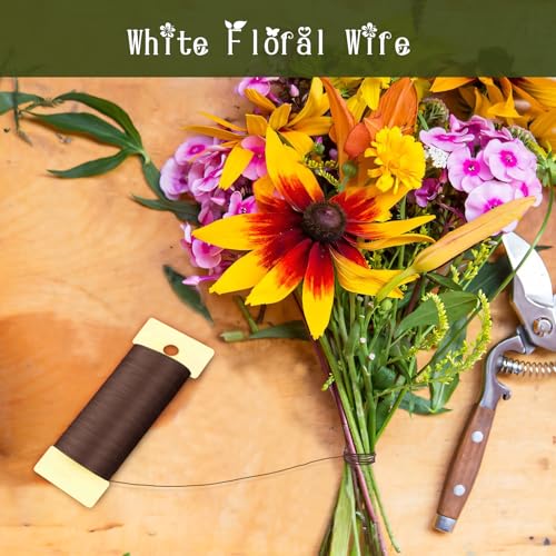 Floral Wire 38 Yards 114 Ft 22 Gauge Metal Wire for Crafts (114 Foot)