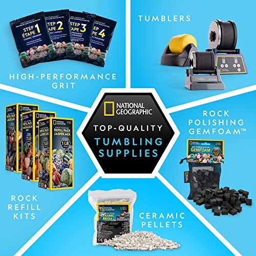 National Geographic Rock Tumbler Refill Kit with 3 Lbs. Madagascar Rocks