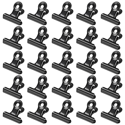 30 Pack Bulldog Clips 0.87 Inch Small Hinge Paper Clips Metal Hinge Clips for Crafts (30 Count)