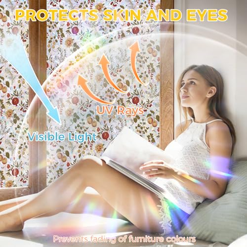 Rainbow 3D Window Stained Glass Privacy Film Decorative