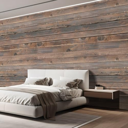 Wall Sticker Wall Mural Horizontal Brown Vintage and Retro Wood Textured