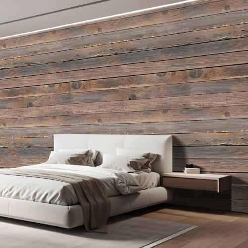 Wall Sticker Wall Mural Horizontal Brown Vintage and Retro Wood Textured