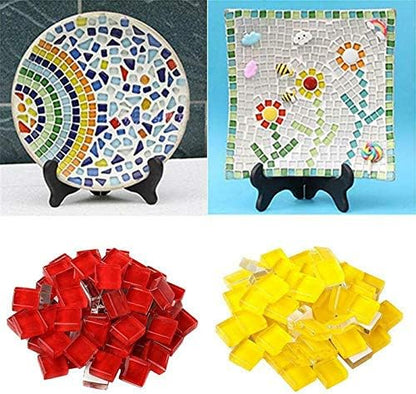 BestTeam Craft Material Mosaic Tile, Micro Glass Tiny Mini Mosaic Tile DIY Hobbies Children Handmade Crystal Free Stone Craft Material Creativity 300g (Red)