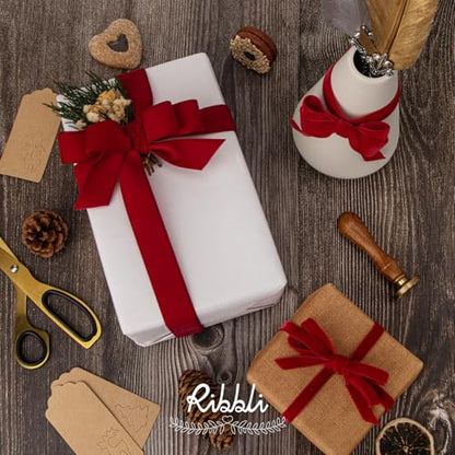Polyester Dark Red Velvet Ribbon (30 Foot)