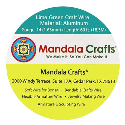 14 Gauge Lime Green Anodized Aluminum Craft Wire