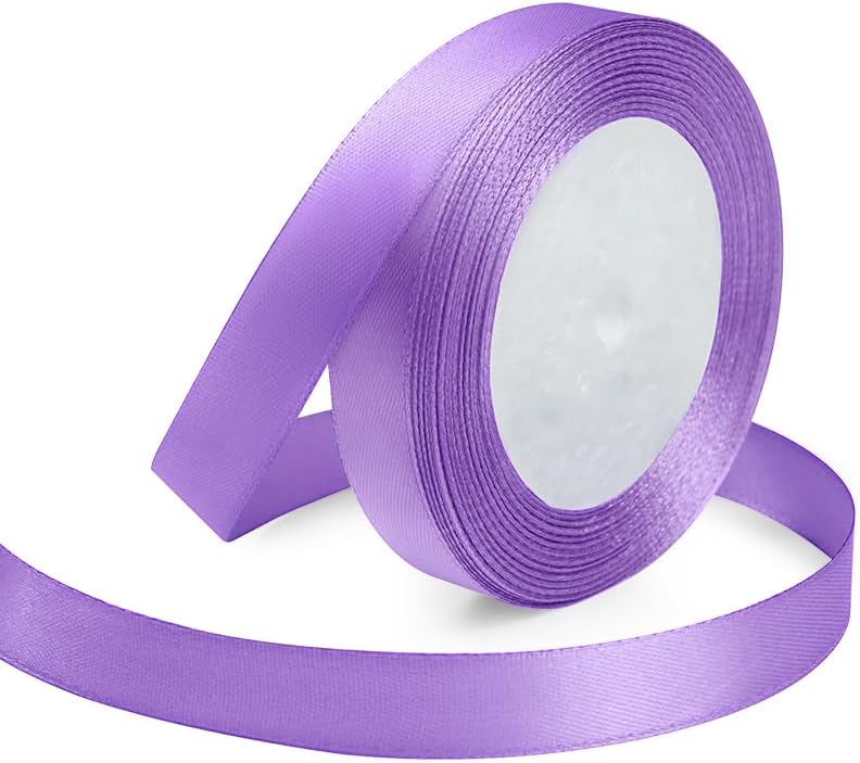 KMER LIFE 5/8 Inches x 25 Yards Solid Lavender Satin Ribbon, Perfect for Crafts, Wedding Decor, DIY Hair Accessories, Sewing, Gift Package Wrapping and More - Crafty Corner