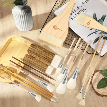 Pottery Glaze Brushes (16 Count)
