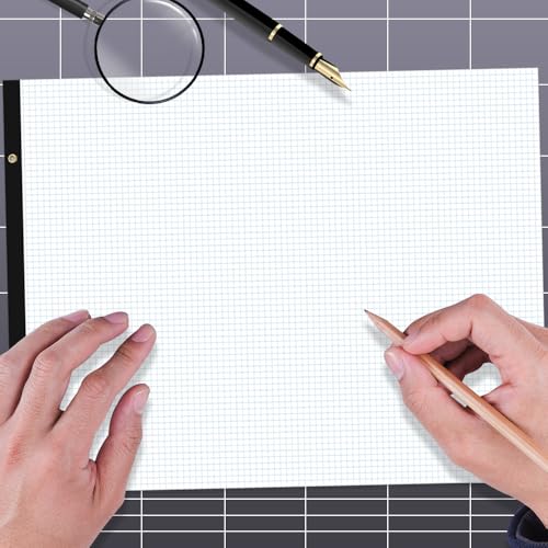 2-Pack) Large Engineering Graph Notepad - 22" x 17" Grid Paper, 100 Sheets/200 Pages, 4"x4" Grid Pad, Giant Drafting Pad Sketching Grid Paper for Engineer Architect Designer