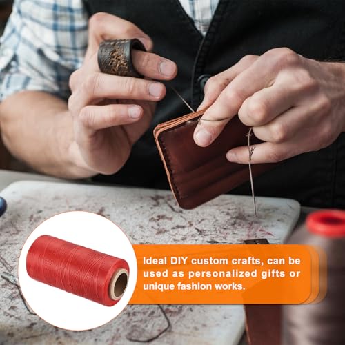 Waxed Thread 284 Yard 0.8mm 150D Flat Wax Thread Polyester Waxed String for Leather Sewing Hand Weaving Book Binding Home Decoration
