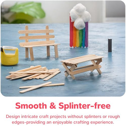 4.5 Inch Wooden Craft Popsicle Sticks [1000 Count]