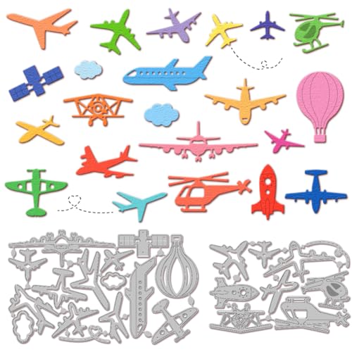 Airplane Cutting Dies for Card Making Hot Air Balloon Cut Die for DIY Scrapbooking Journal Embossing Paper Craft Decor